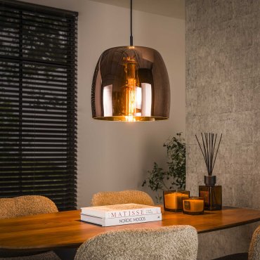 Vico Drift Glass - Hängeleuchte - Ø 35 x 150 cm - Kupfer