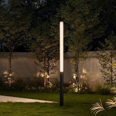 Nova Luce Iman - Gartenpfosten - Ø 16 x 205 cm - 43W LED inkl. - IP65 - Sand schwarz