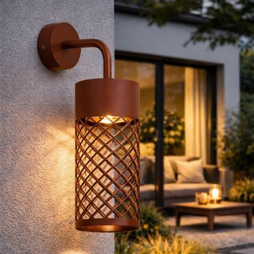 Nova Luce Motley - Außenwandleuchte - Ø 10 x 175 cm - 9W LED inkl. - IP65 - corten
