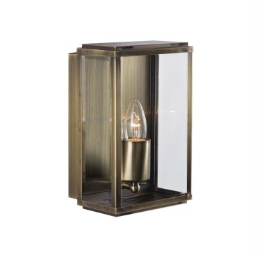 Searchlight Box - Außenwandleuchte - 16 x 25 cm - IP44 - Messing antik