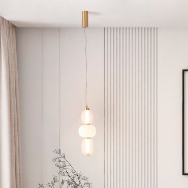 Nova Luce Movil - Hängelampe - Ø 17 x 120 cm - 28W dimmbar LED inkl. - gold, klar und opal