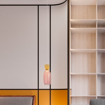 Nova Luce Pluma - Hängelampe - Ø 15 x 179 cm - 9W LED inkl. - gold, gelb und rosa glänzendes Glas