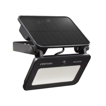 Century Italia Solar-B - solarbetriebener Strahler mit Bewegungssensor - 14,3 x 9,7 x 4,4 cm - 8W LED inkl - einstellbare Lichtfarbe - IP65 - schwarz