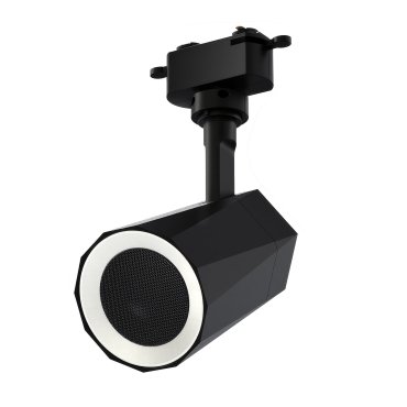 Leuchtenkönig LED Track Speaker - Lautsprecher für Stromschiene - Bluetooth Lautsprecher mit RGB Beleuchtung und Fernbedienung - 3 Phasen Schienensystem - schwarz