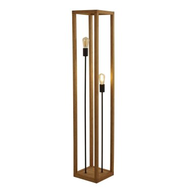 Searchlight Square - Stehleuchte - 25 x 25 x 140 cm - schwarz und braun