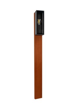 Leuchtenkönig Padauk Teichos - Pollerleuchte - 15 × 8,8 × 70 cm + 30 cm Fuß - IP54 - Schwarz und Padauk
