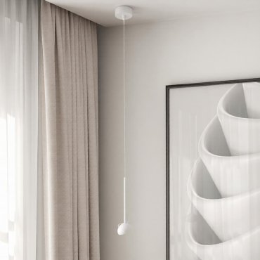 Nova Luce Ola - Hängelampe - Ø 8 x 145 cm - 4W LED inkl. - Sand Weiß