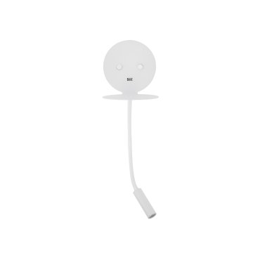 Nova Luce Eclip - Wandleuchte mit Schalter und USB-Ladegerät - 15 x 19,5 x 50 cm - 6W + 3W LED inkl. - weiß