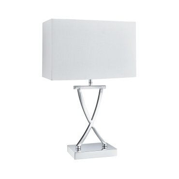 Searchlight Club - Tischleuchte - 31 x 20 x 48,5 cm - weiß und chrom