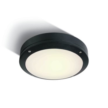 ONE Light Classic Outdoor Range - Außen-Deckenleuchte - Ø 22 x 6,5 cm - 10W LED inkl. - IP54 - schwarz