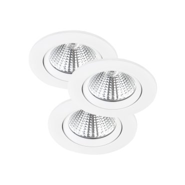 Nordlux Fremont - 3er Set - Ø 85 mm, Ø 72 mm Einbaugröße - 5,5W dimmbare LED inkl. - IP23 - weiß