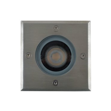 Leuchtenkönig Hades - quadratischer Bodenspot für den Außenbereich - 110 x 110 mm, Ø100 mm versenkt - IP67 - Chrom matt