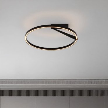 Nova Luce Tilia - Deckenleuchte - Ø 60 x 20 cm - 44W dimmbar LED inkl. - Sand schwarz