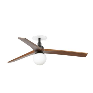 Faro Klim M - Deckenventilator mit Licht und Einbaufassung - Ø 125 cm - matt schwarz und dunkle walnuss
