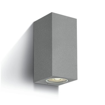 ONE Light GU10 Outdoor Cube Lights - Außenwandleuchten - 7 x 7,7 x 16,5 cm - IP65 - grau
