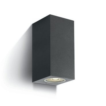 ONE Light GU10 Outdoor Cube Lights - Außenwandleuchten - 7 x 7,7 x 16,5 cm - IP65 - anthrazit