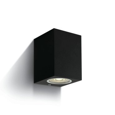 ONE Light GU10 Outdoor Cube Lights - Außenwandleuchten - 7 x 7,7 x 10 cm - IP65 - schwarz
