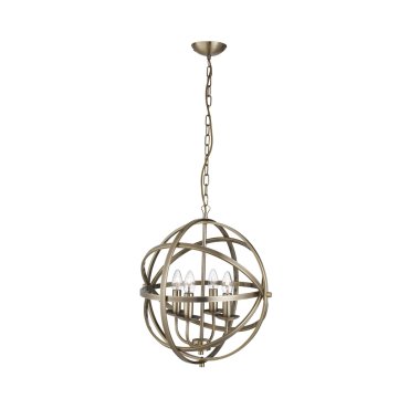 Searchlight Orbit - Kronleuchter - Ø 46 x 116 cm - Messing antik