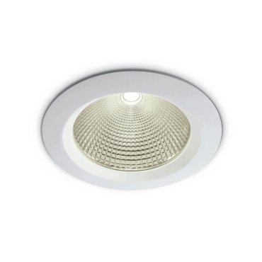 ONE Light COB Downlight Range Die Cast - Einbaustrahler - Ø 230 mm, Ø 210 mm Einbaumaß - 60W LED inkl. - weiß - Lichtfarbe warmweiß