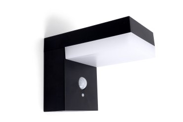 Integral LED True – solar-außenwandleuchte mit bewegungsmelder – 9,5 x 12,5 x 16,5 cm – 6W LED inkl. – IP44 – schwarz
