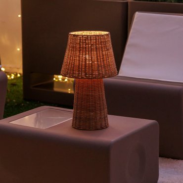 New Garden Lola 40 - Tischleuchte - Ø 15 x 38 cm - IP54 - Rattan