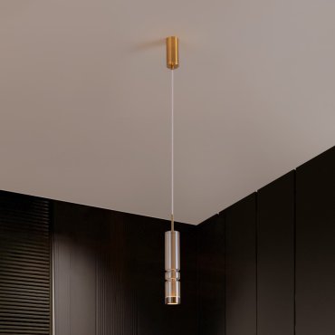 Nova Luce Bento - Hängelampe - Ø 8 x 180 cm - 12W LED inkl. - messing gold und cognacglas