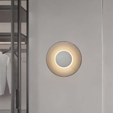 Nova Luce Esti - wandleuchte - Ø 32 x 7 cm - 17W LED inkl. - gebürstetes nickel und rauchglas