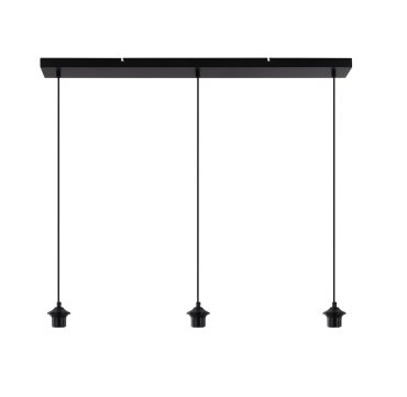 Artdelight Balk – pendelleuchte 3-flammig mit Pendeln – 100 x 10 x 150 cm – schwarz