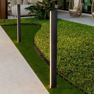 Nova Luce Sasso - Gartenpfosten - 15 x 120 x 9,5 cm - 22W LED inkl. - IP54 - dunkel anthrazit