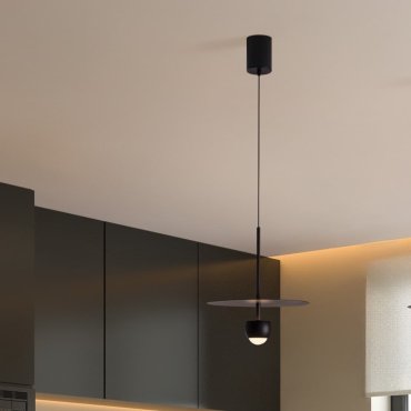 Nova Luce Edem - Hängelampe - Ø 30 x 217 cm - 8W LED inkl. - sand schwarz