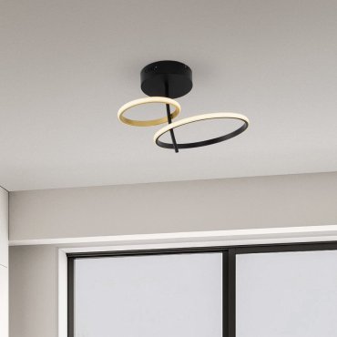 Nova Luce Imar - deckenleuchte - Ø 51 x 29 cm - 30W dimmbar LED inkl. - sand schwarz und gold