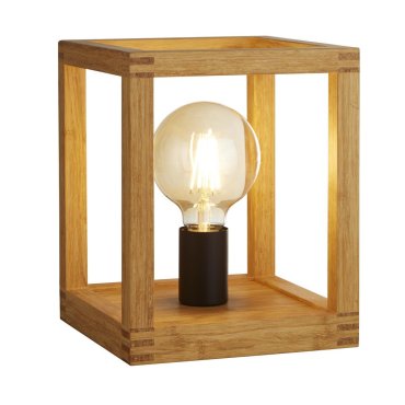 Searchlight Square - Tischleuchte - 20 x 20 x 25 cm - schwarz und braun