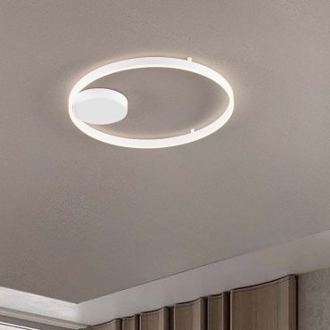Nova Luce Hedra - Deckenleuchte - Ø 60 x 5 cm - 60W dimmbar LED inkl. - Sand Weiß