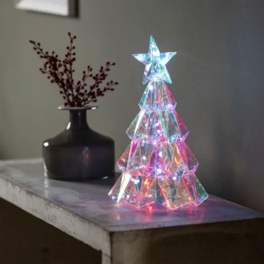 Konstsmide Diamant Weihnachtsbaum - Tischlampe - 24 x 24 x 30 cm - Mehrfarbig