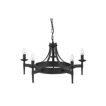 Searchlight Cartwheel - Kronleuchter - Ø 67 x 90 cm - schwarz