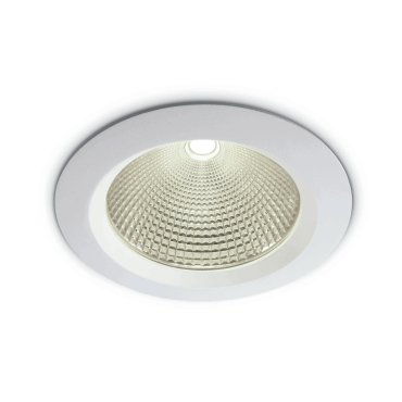 ONE Light COB Downlight Range Die Cast - Einbaustrahler - Ø 230 mm, Ø 210 mm Einbaumaß - inkl. 30W LED - weiß - Lichtfarbe warmweiß