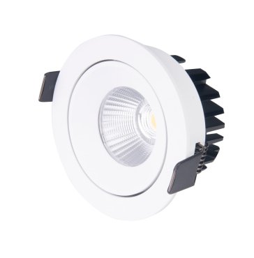 Maxlight Cyklop - Einbaustrahler - Ø 90 mm, Ø 80 mm Einbaumaß - 12W LED inkl. - IP65 - weiß