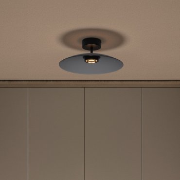 Nova Luce Polifemo - deckenleuchte - Ø 40 x 16 cm - 12W LED inkl. - Rauchglas und Sand schwarz
