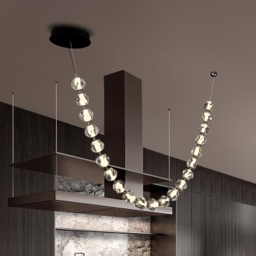 Nova Luce Ifos - Hängelampe - 10 x 280 cm - 91W dimmbar LED inkl. - Sand Schwarz und verchromtes Metall