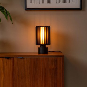 Lucide Lambres - Tischlampe - Ø 15 x 27 cm - schwarz