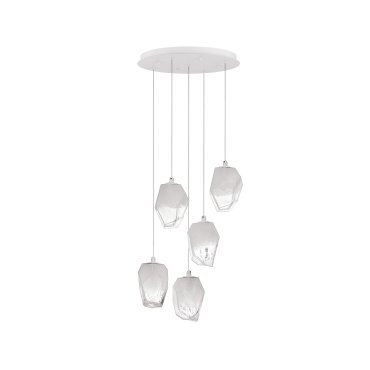Nova Luce Ice - Hängeleuchte - Ø 39 x 180 cm - weiß und transparent