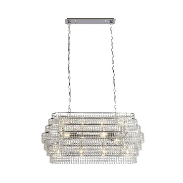 Searchlight Rene - Hängeleuchte - 90 x 30 x 143 cm - Chrom und transparent