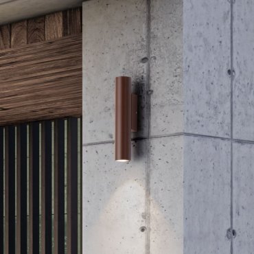Nova Luce Torrin - Außenwandleuchte - Ø 4,5 x 23 x 7,5 cm - 3W LED inkl. - IP65 - corten