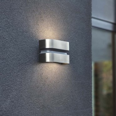 Lutec Maya - Außenwandleuchte - 18 x 6 x 11 cm - 15W LED inkl - IP44 - Edelstahl