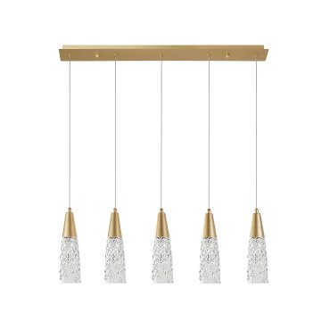 Nova Luce Kovac - Pendelleuchte - 80 x 10 x 180 cm - Gold gebürstet und transparent