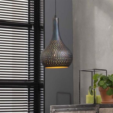 ZWEITE CHANCE - Vico Perforiert - Pendelleuchte - Ø 25 x 150 cm - schwarz braun