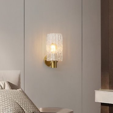 Nova Luce Certa - wandleuchte - Ø 12,5 x 25,5 cm - klarglas und messinggold