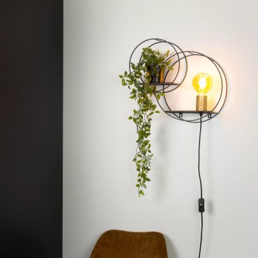 Lucide Circle - Wandleuchte - 43 x 14 x 38 cm - schwarz und gold