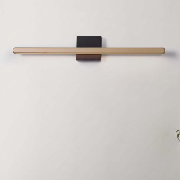 Nova Luce Lios - wandleuchte - 62 x 10 x 5 cm - 8W LED inkl. - IP54 - Mokka Kaffee und matt schwarz