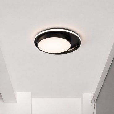 Nova Luce Odrey - deckenleuchte - Ø 40 x 5 cm - 22W LED inkl. - sand schwarz